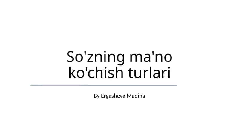 So'zning ma'no ko'chish turlari 1