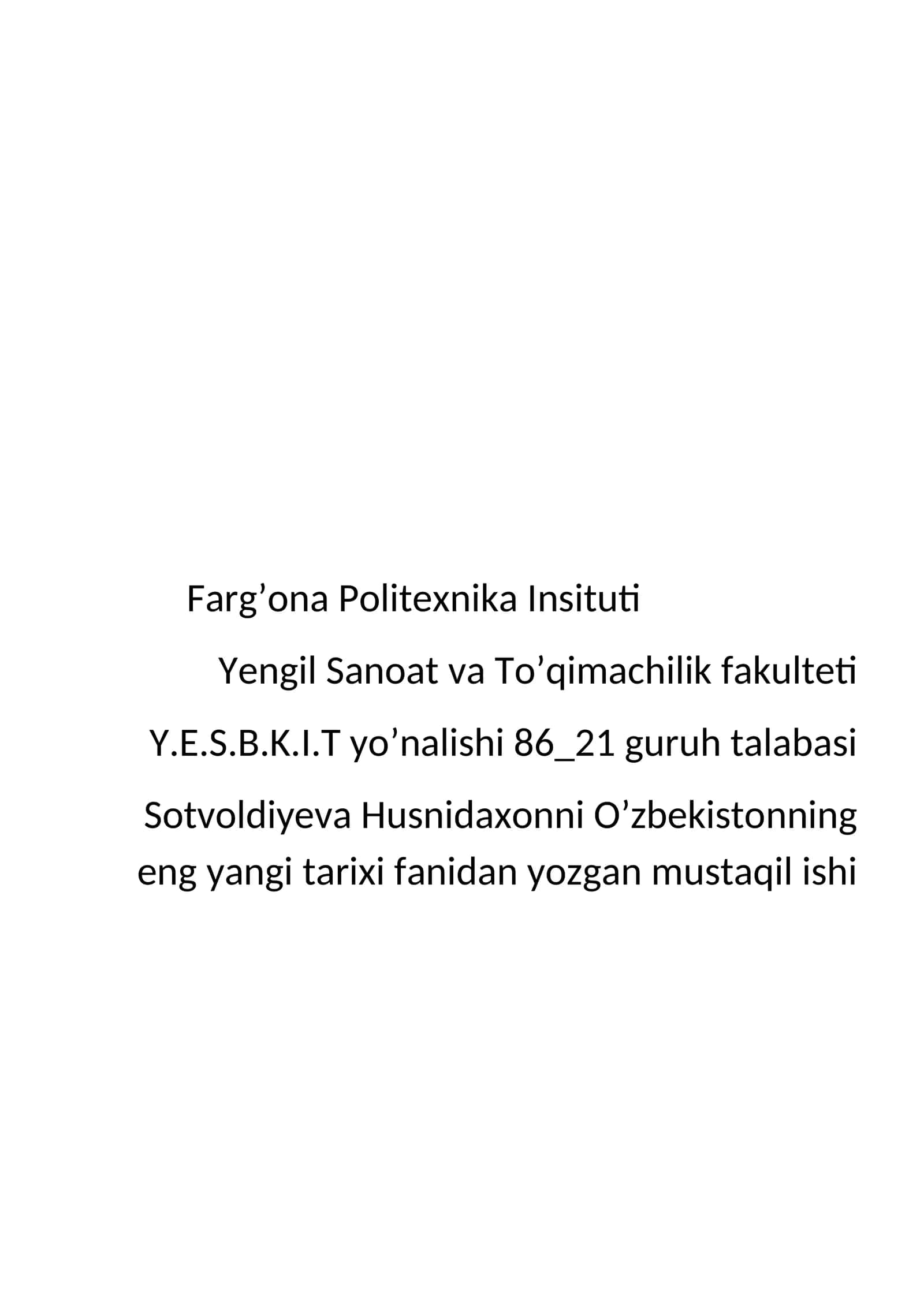 "Qo'qon shahridagi tarixiy obidalar" 1
