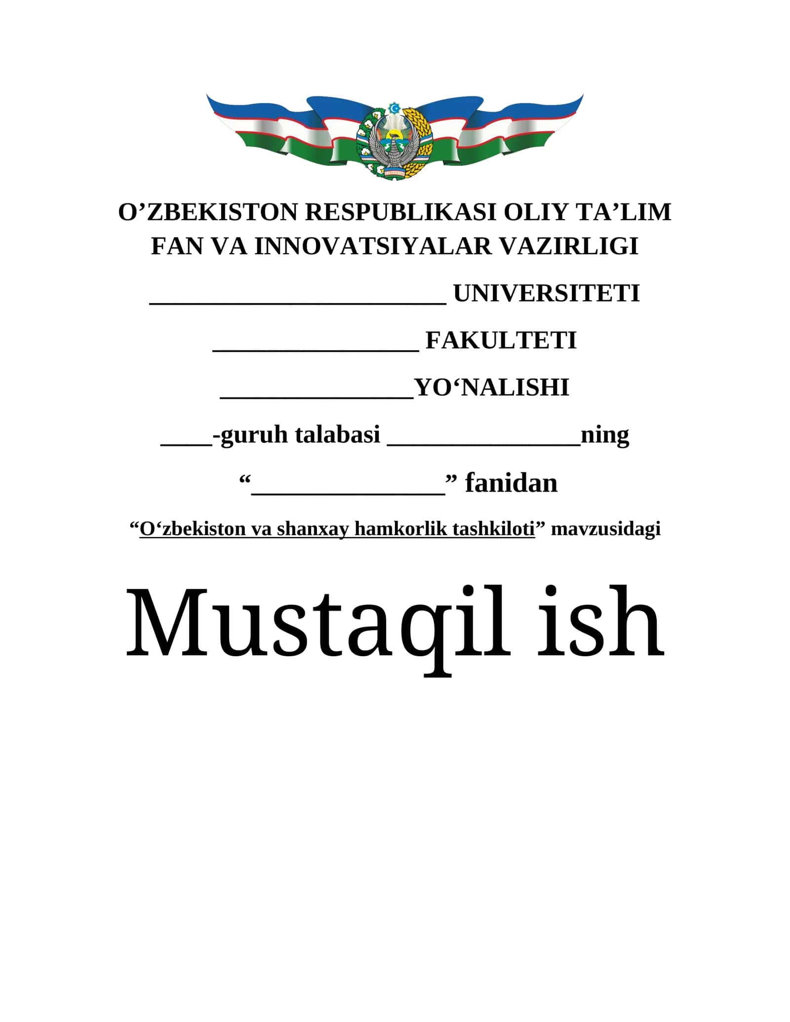 O’zbekiston va shanxay hamkorlik tashkiloti 1