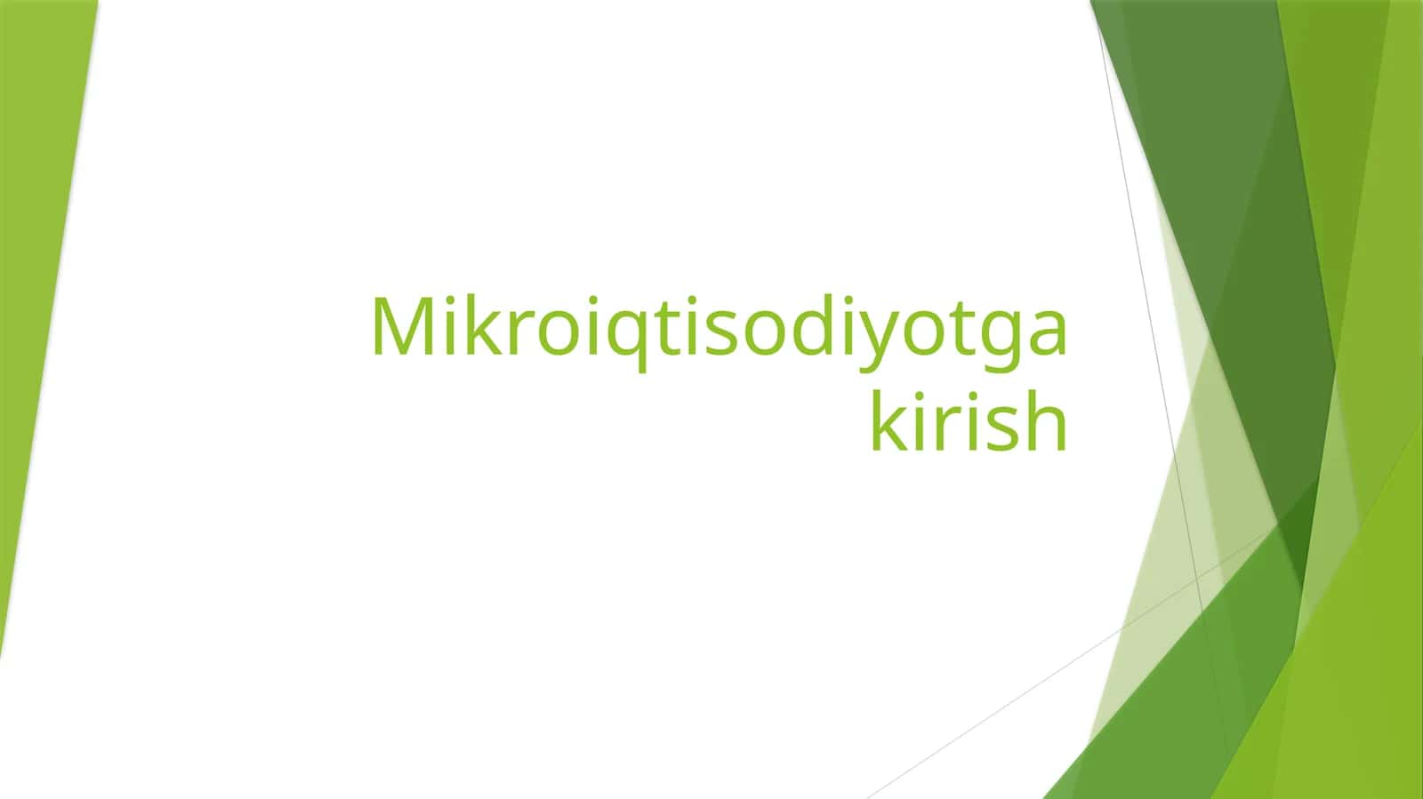 Mikroiqtisodiyotga kirish 1