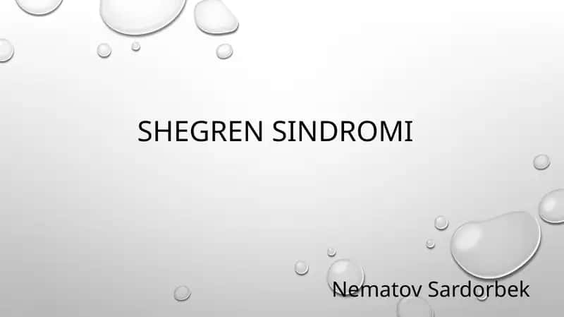 Shegren sindromi 1