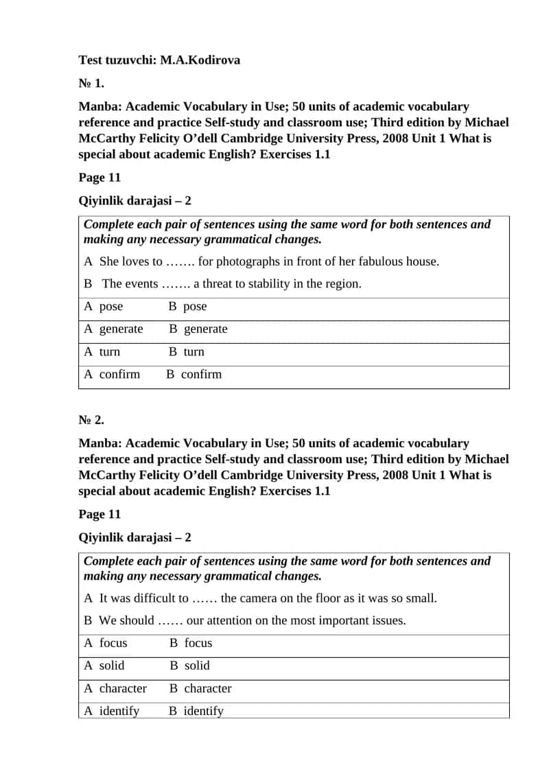 Academic Vocabulary in Use 1
