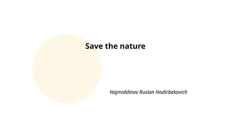 Save the nature 1