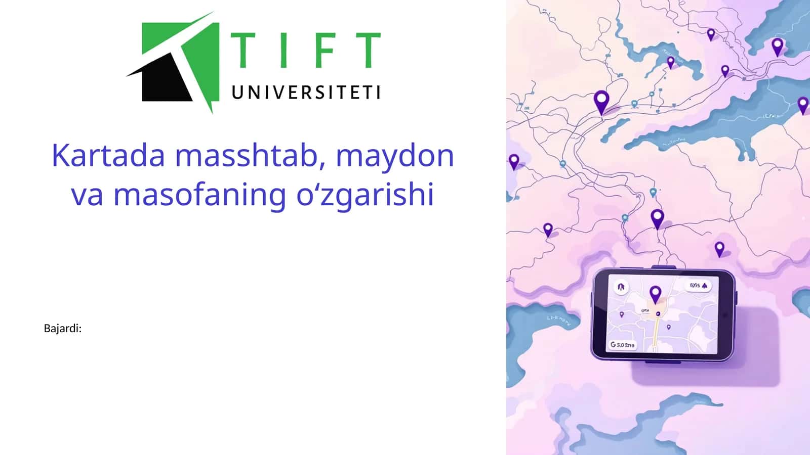 Kartada masshtab, maydon va masofaning o‘zgarishi 1