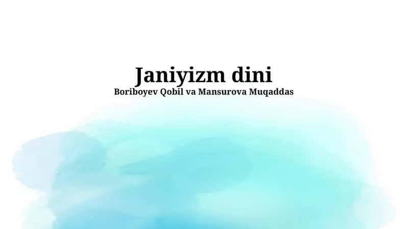 Janiyizm dini 1