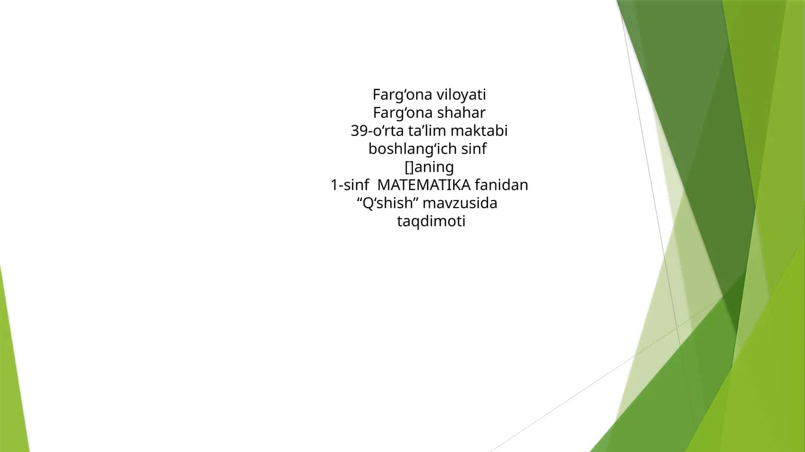 “Q‘shish” mavzusida taqdimoti 1