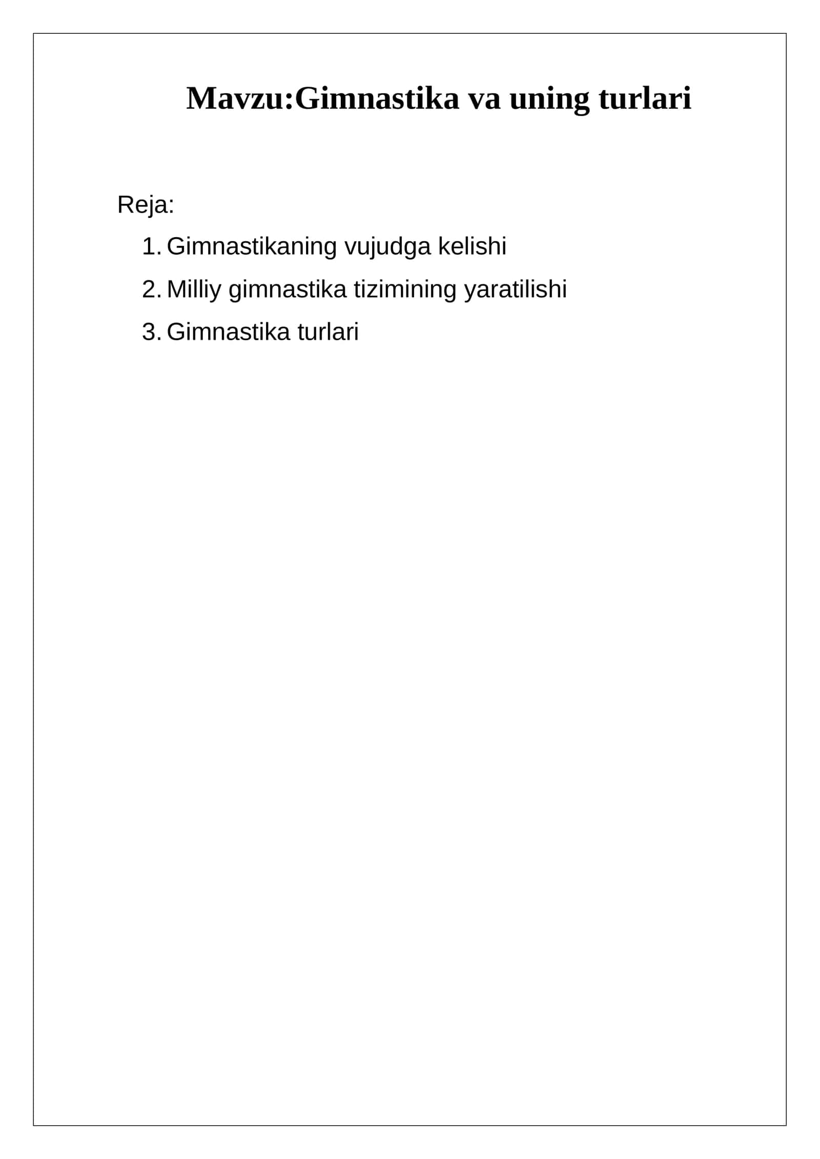 Gimnastika va uning turlari 1