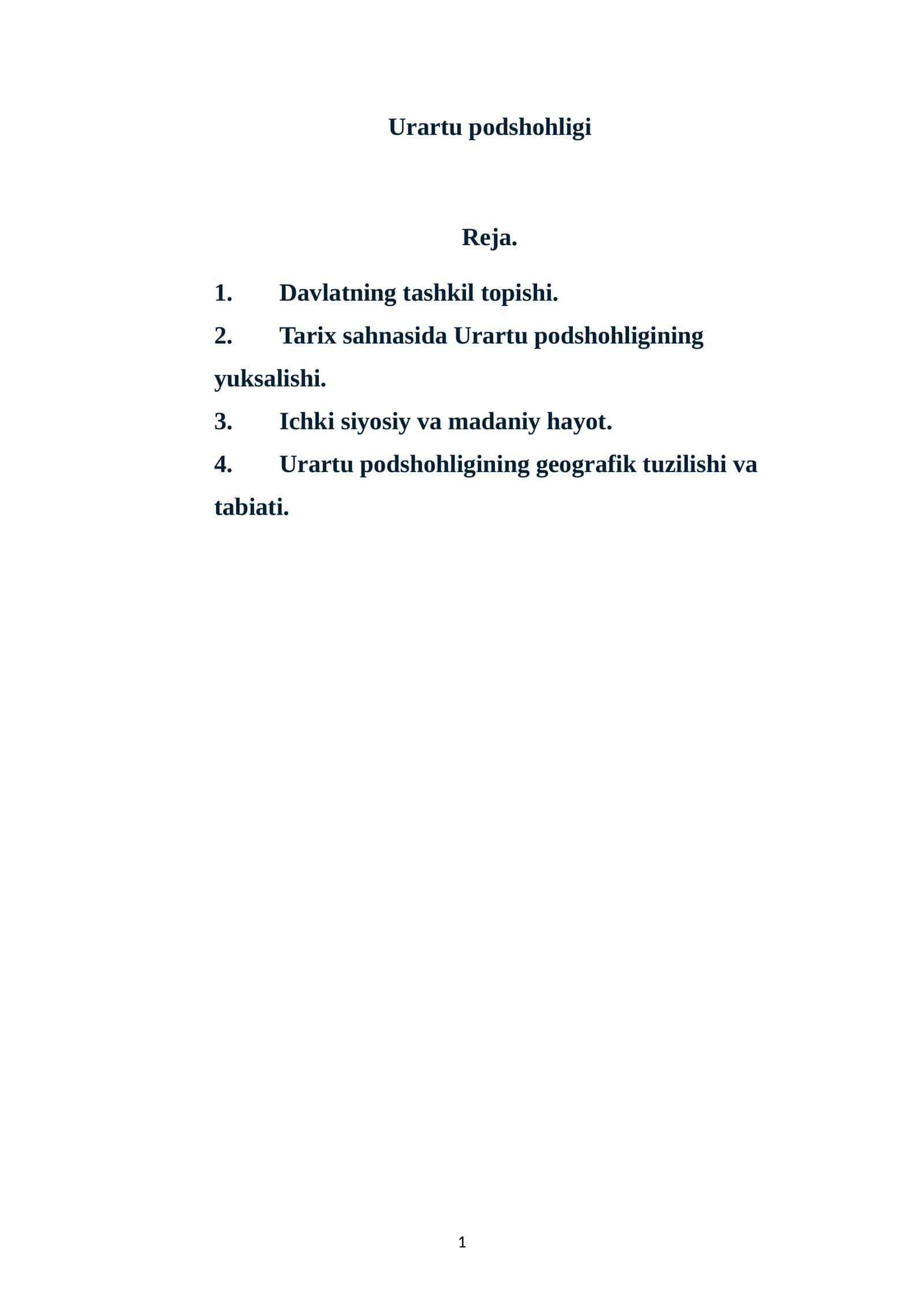Urartu podshohligi 1