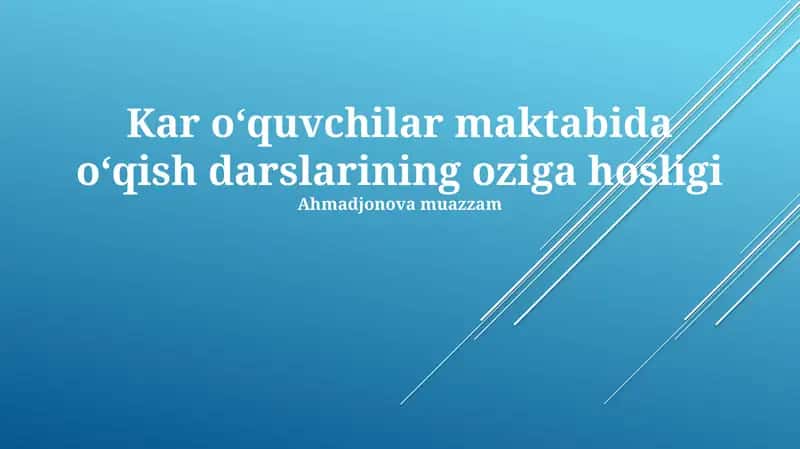 Kar oʻquvchilar maktabida oʻqish darslarining oziga hosligi 1