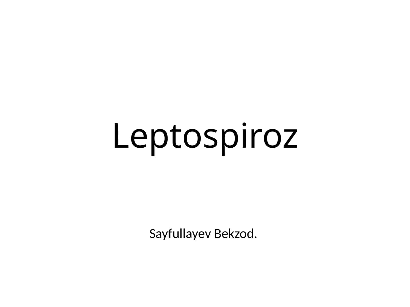 Leptospiroz 1