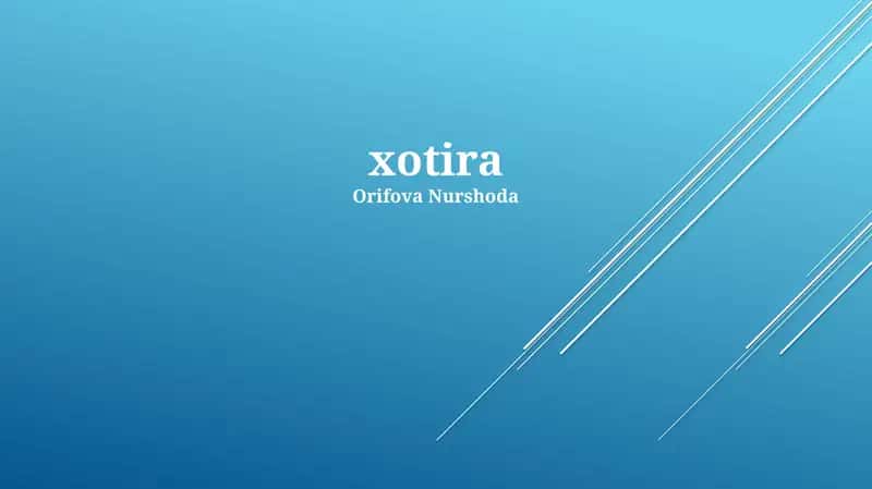 Xotira 1
