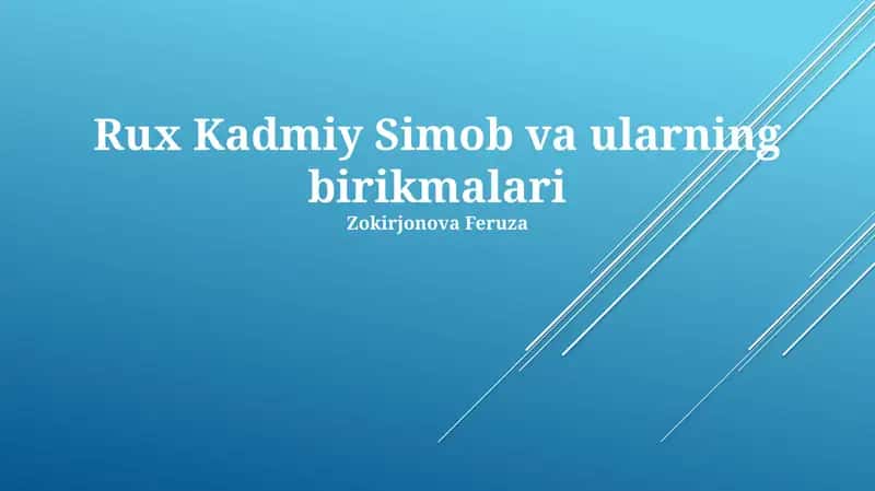 Kadmiy va Simob va Ularning Birikmalari 1