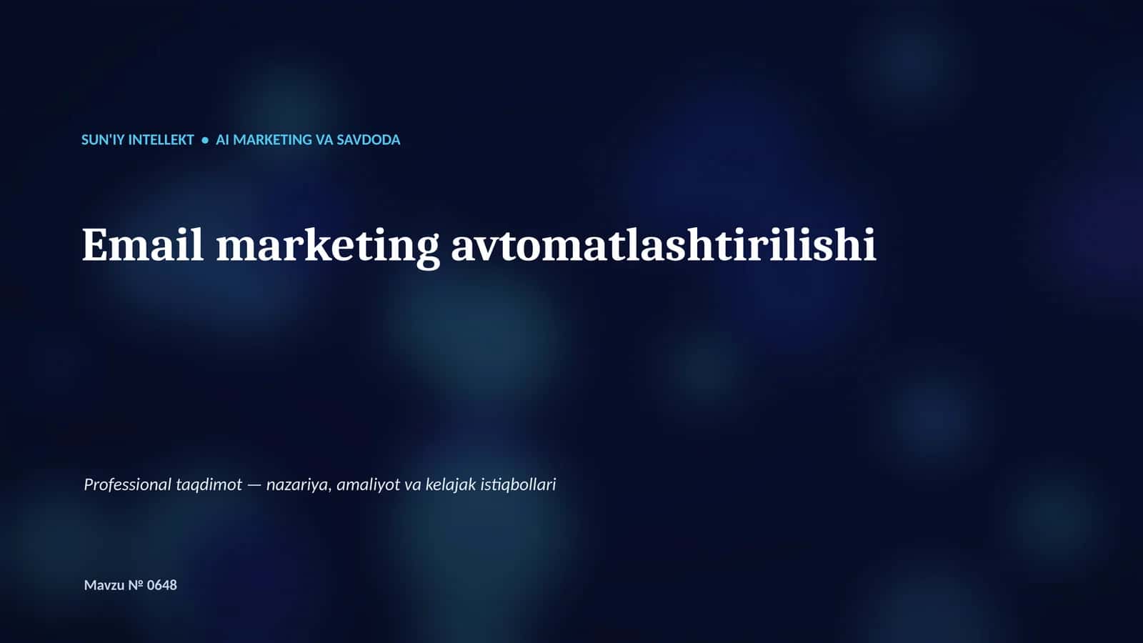 SUN'IY INTELLEKT • AI MARKETING VA SAVDODA 1
