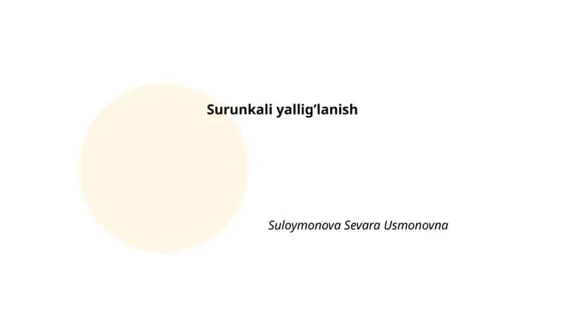 Surunkali yallig’lanish 1