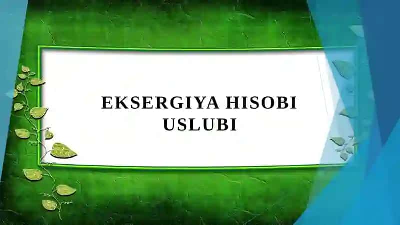 Eksergiya hisobi uslubi