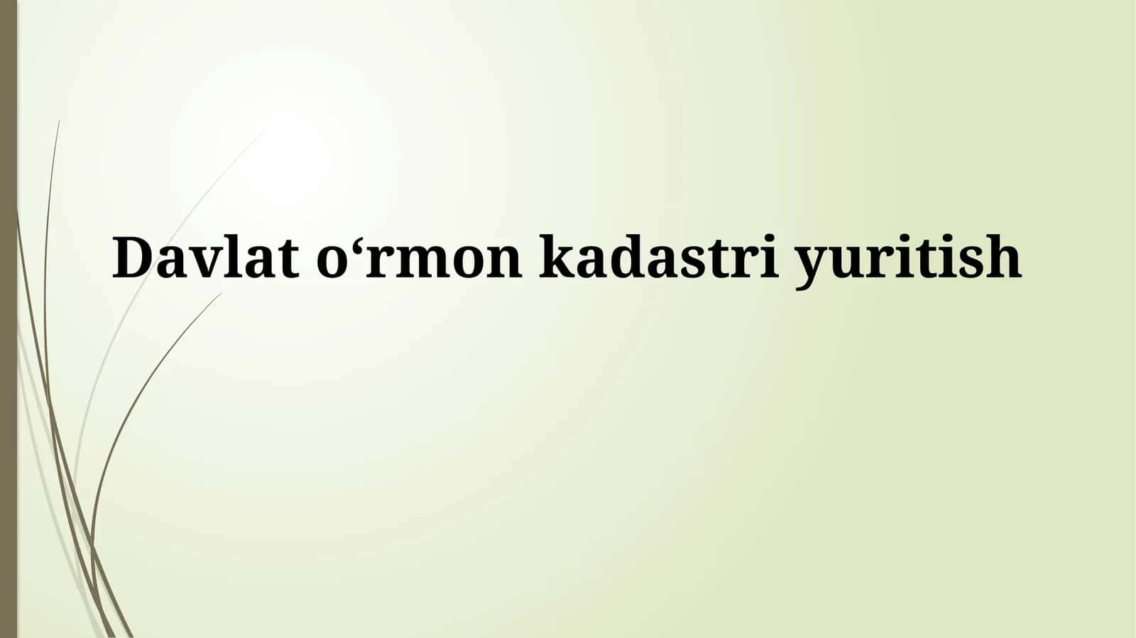 Davlat oʻrmon kadastrini yuritish 1