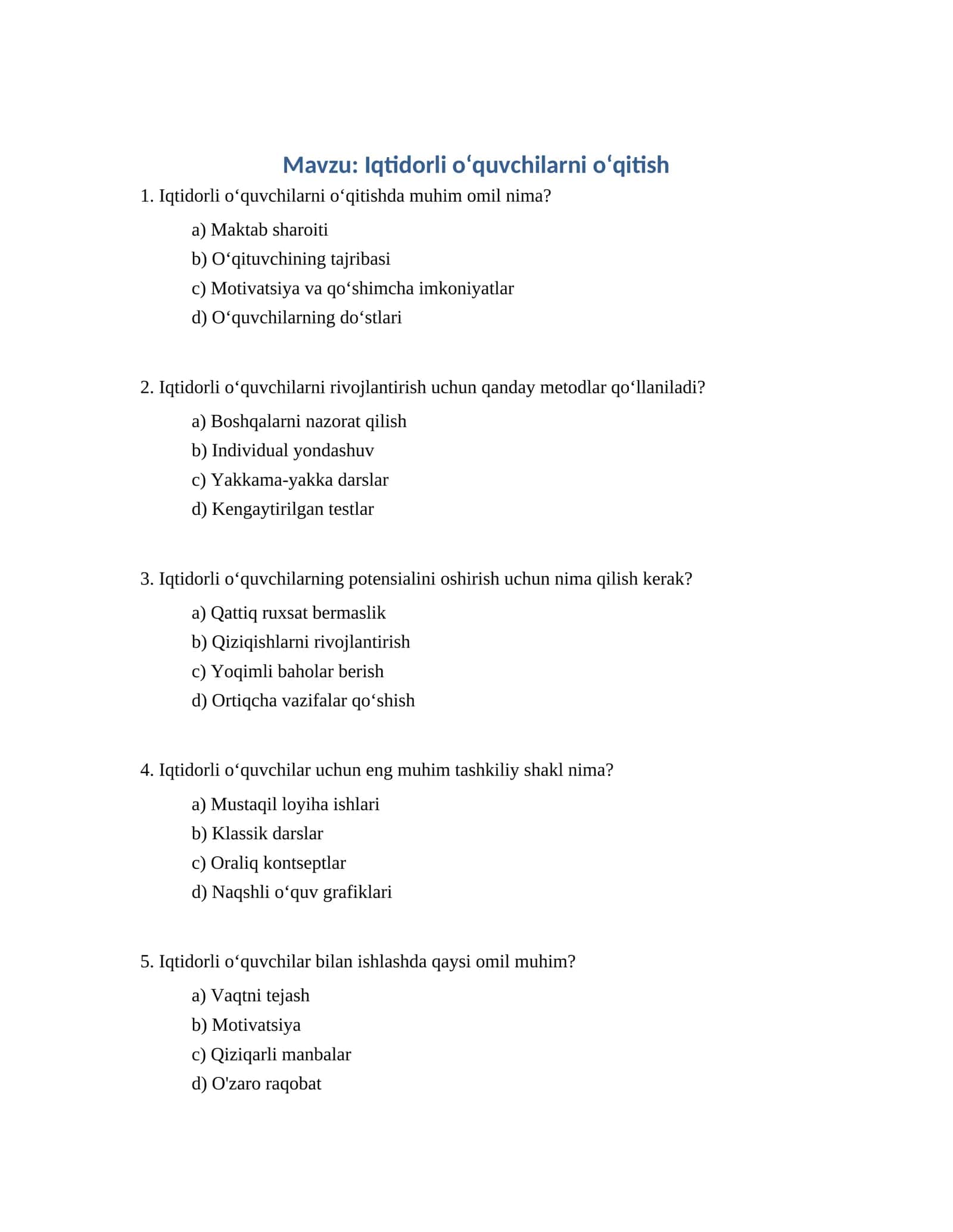 Iqtidorli oʻquvchilarni oʻqitish 1