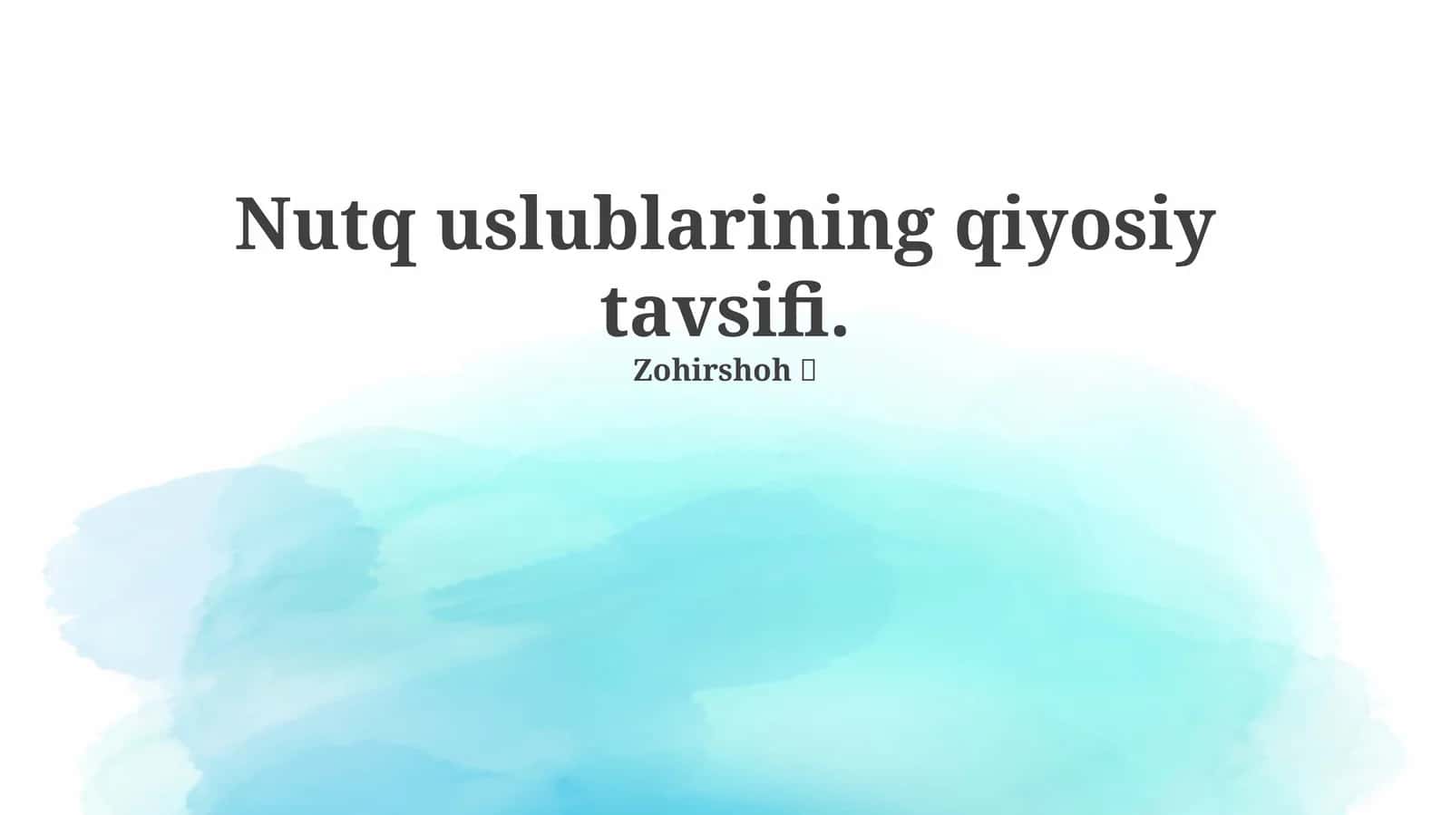 Nutq uslublarining qiyosiy tavsifi 1