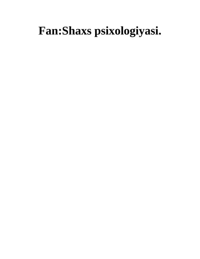 T.Liri metodikasi va V.M.Rusalovning "Temperament tiplarini aniqlash" testi 1