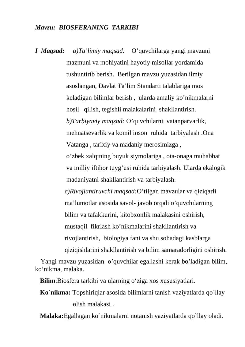 BIOSFERANING TARKIBI 1