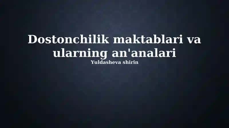 Hikoyachilik maktablari