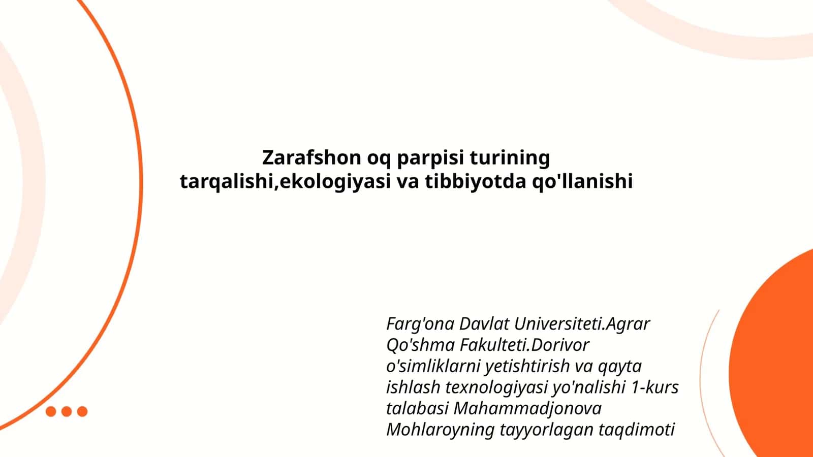 Mahammadjonova Mohlaroyning taqdimoti 1