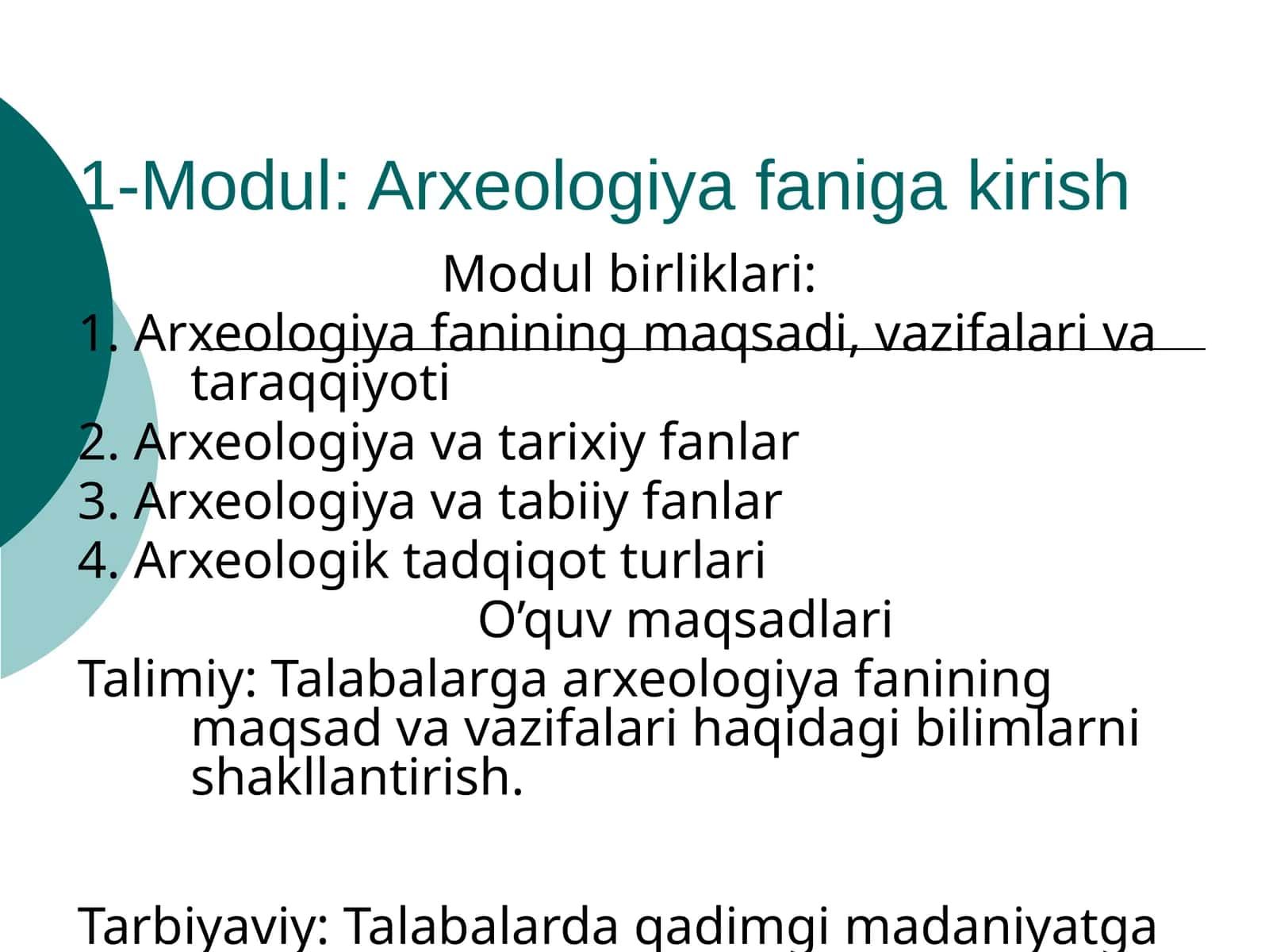 Arxeologiya faniga kirish 1