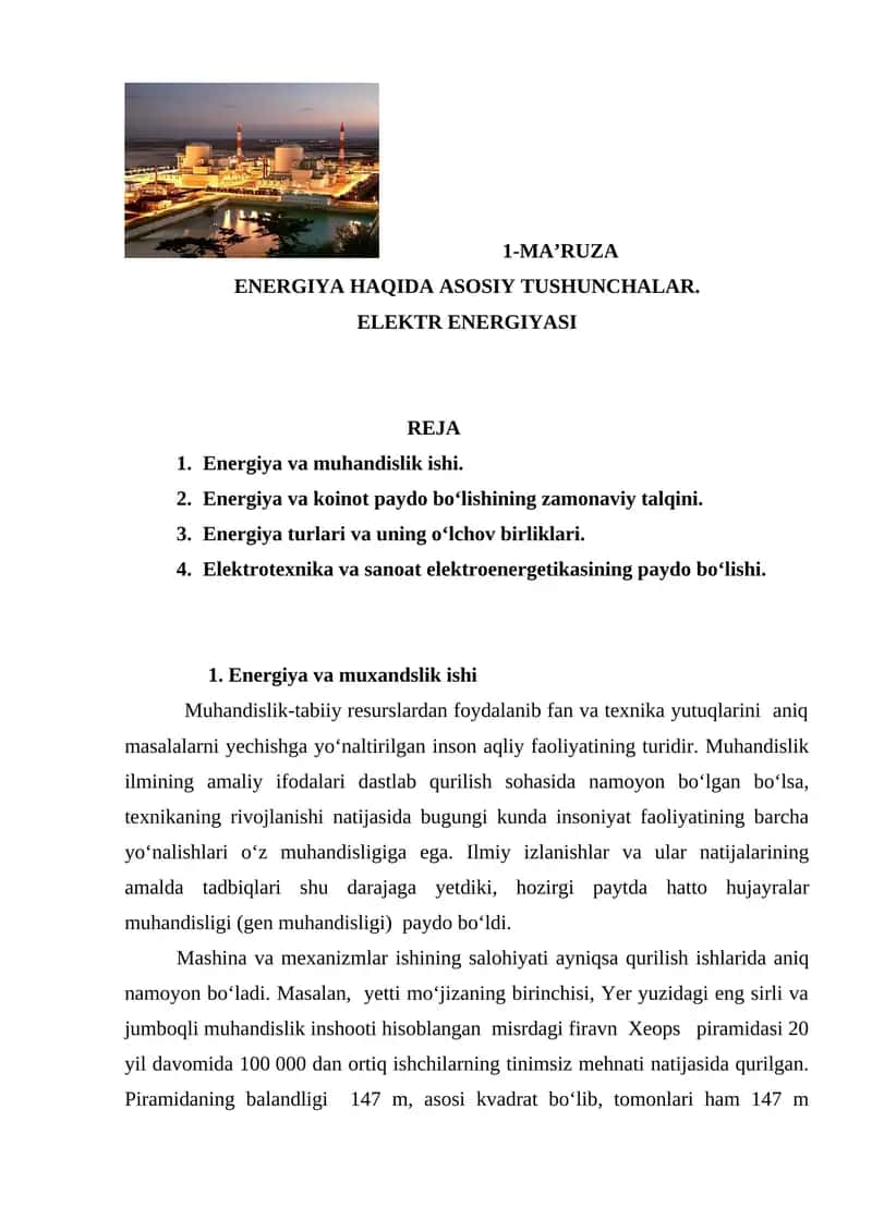 ELEKTR ENERGIYASI 1