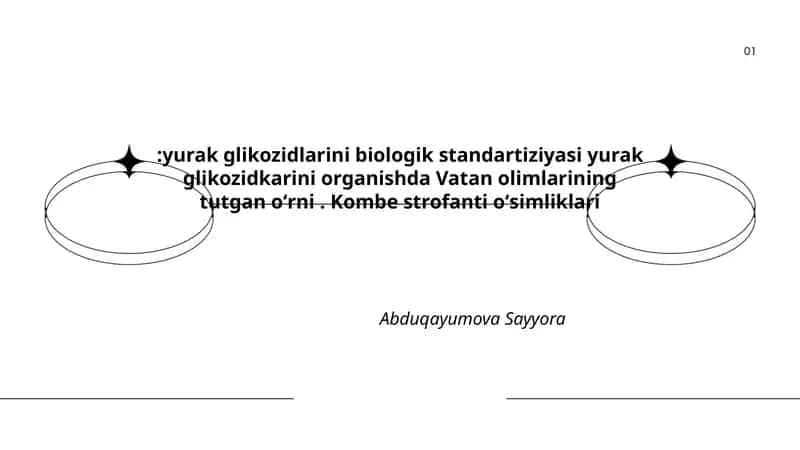 Yurak Glikozidlarini Biologik Standartiziyasi 1