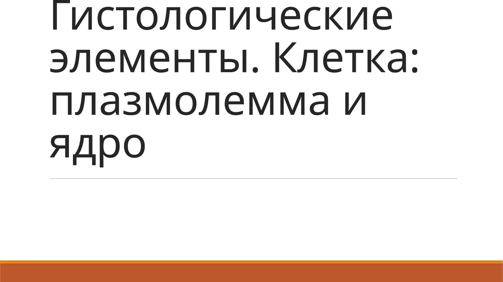Гистологические элементы. Клетка: плазмолемма и ядро 1