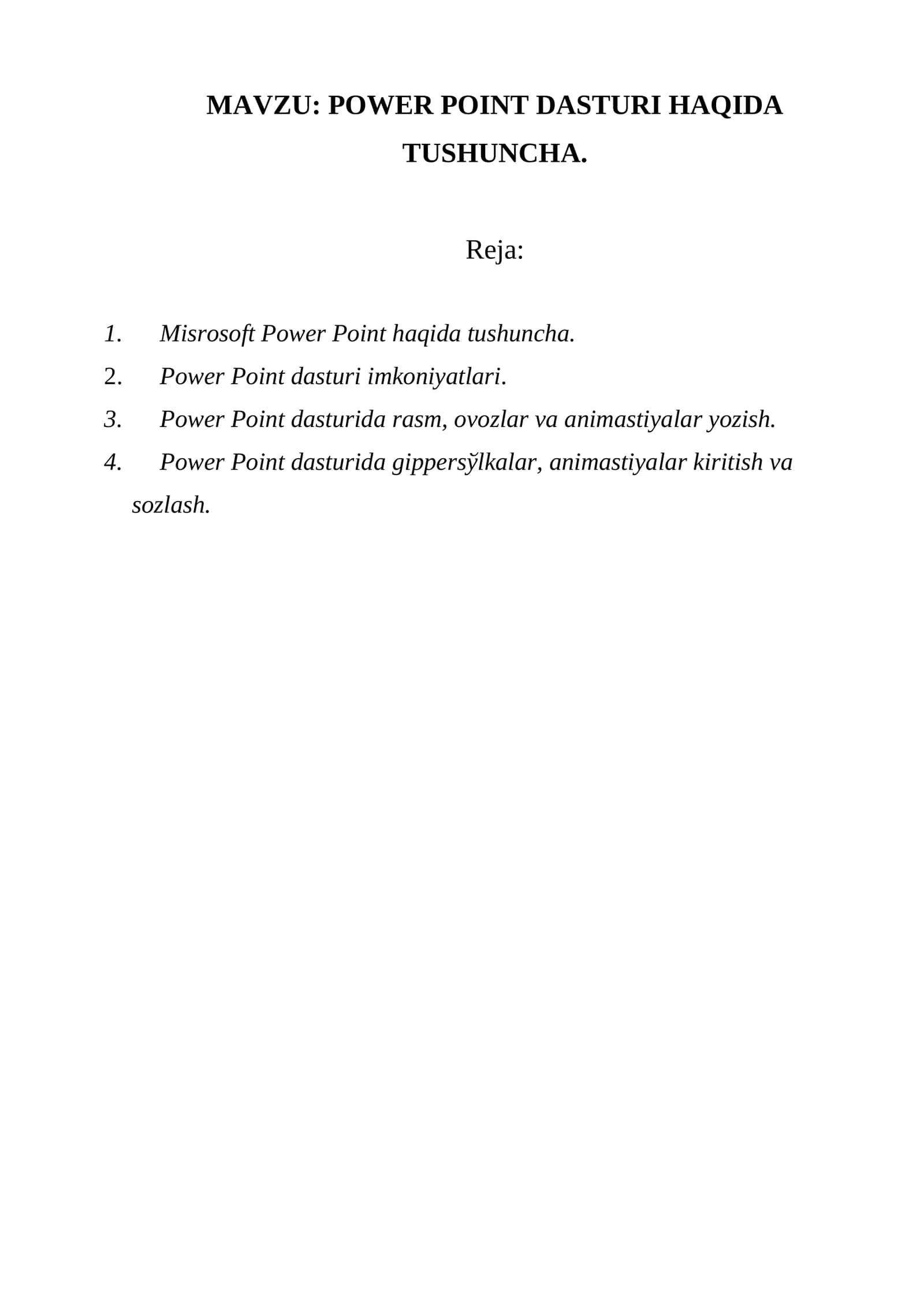 Misrosoft Power Point haqida tushuncha 1