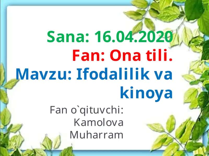 Ifodalilik va kinoya 1
