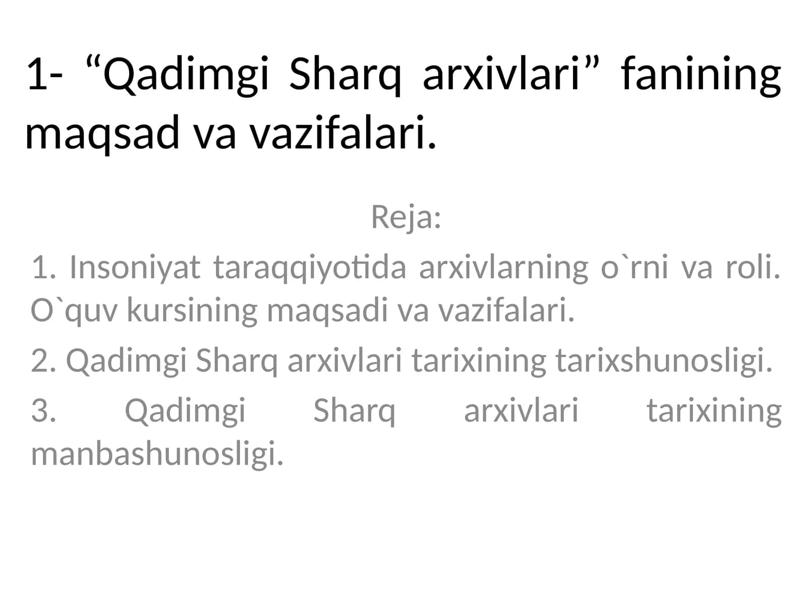 Qadimgi Sharq arxivlari 1