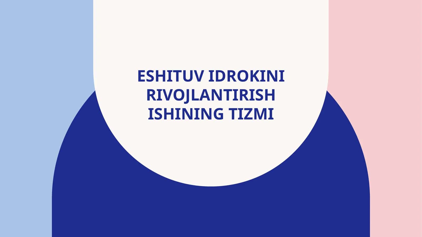 Eshituv idrokini rivojlantirish ishining tizmi 1