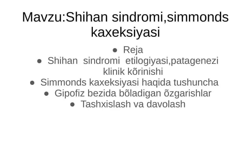 Shihan sindromi, simmonds kaxeksiyasi 1