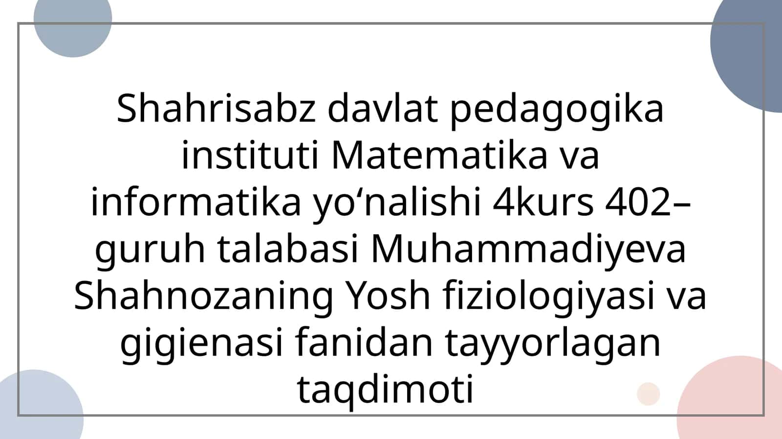 Bolaning jinsiy tarbiyasi 1