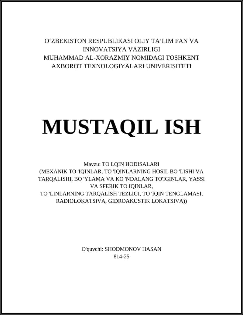TO'LQIN HODISALARI 1