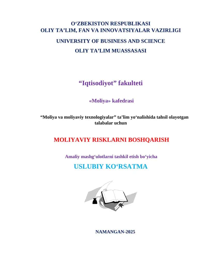MOLIYAVIY RISKLARNI BOSHQARISH 1