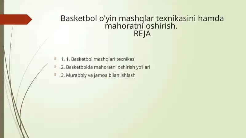 Basketbol Mashqlari Texnikasi 1