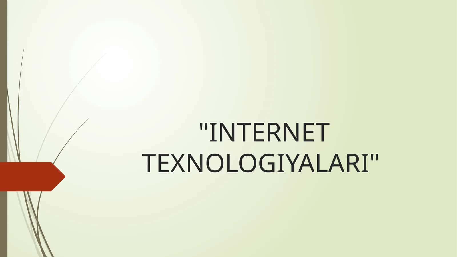 INTERNET TEXNOLOGIYALARI 1