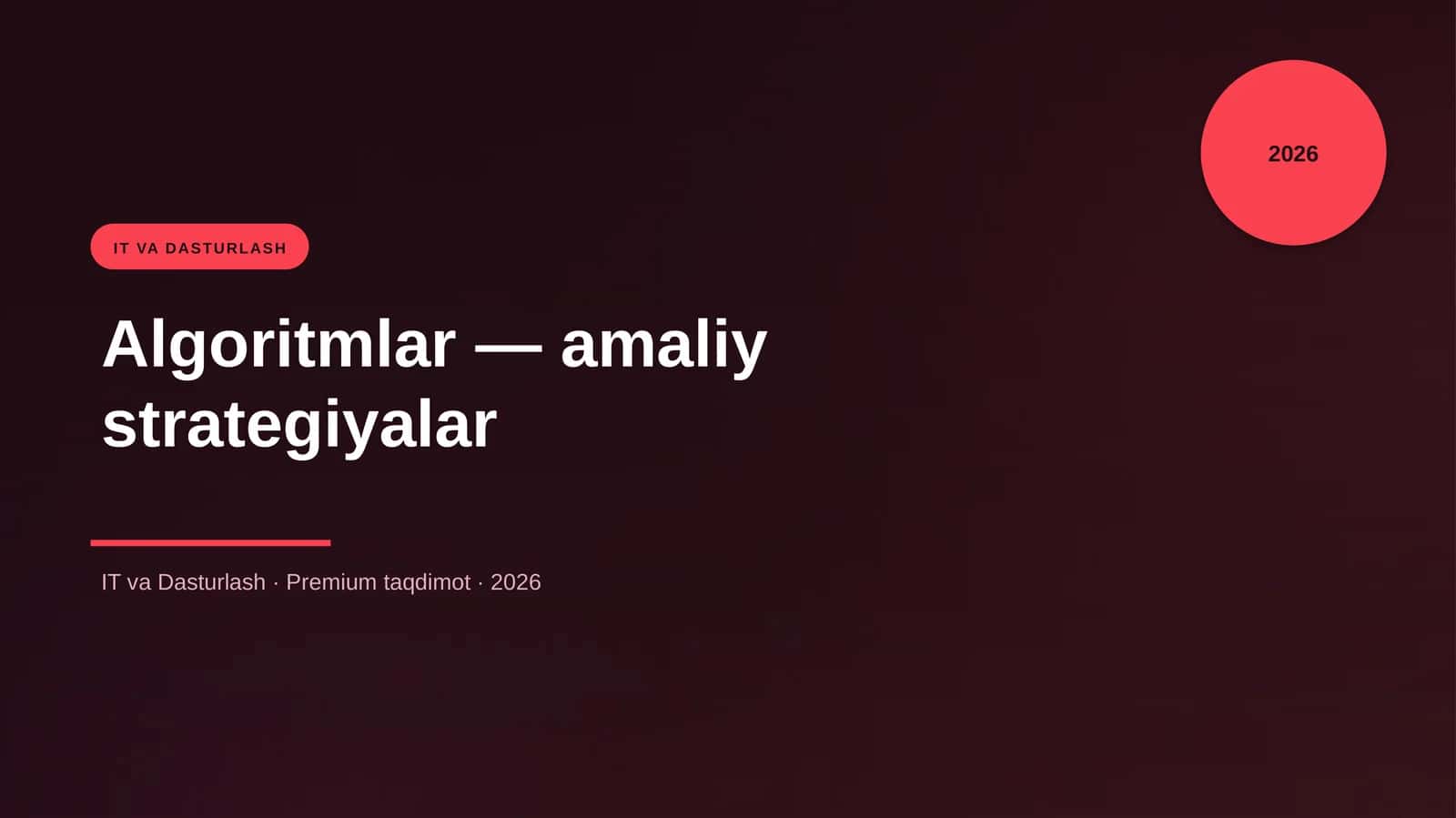 Algoritmlar — amaliy strategiyalar 1