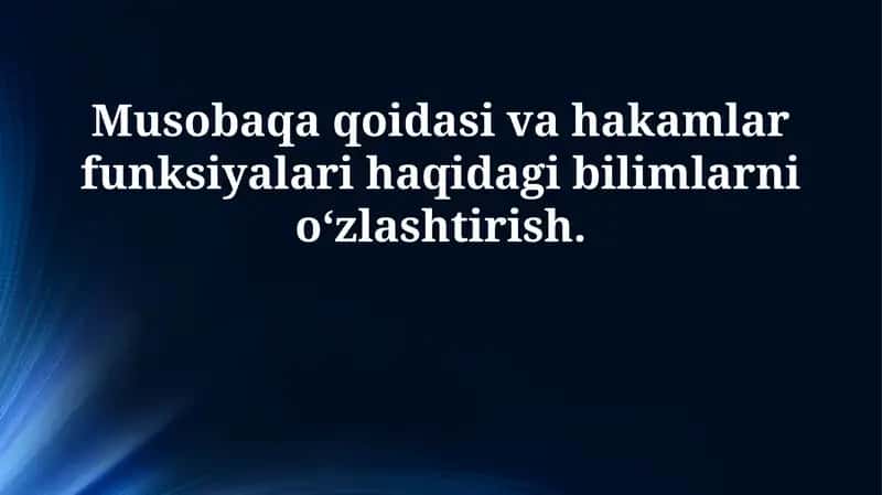 Musobaqa qoidasi va hakamlar funksiyalari 1