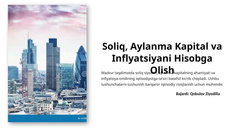 Soliq, Aylanma Kapital va Inflyatsiyani Hisobga Olish 1