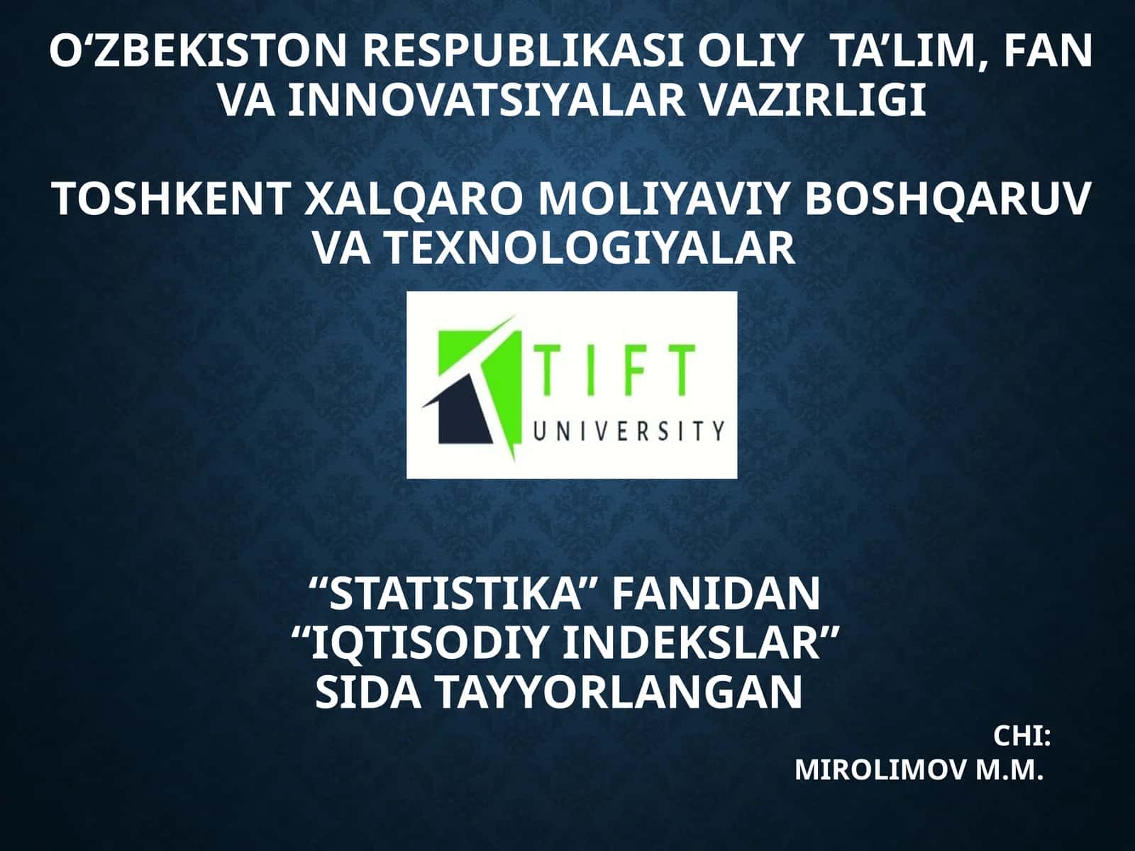 IQTISODIY INDEKSLAR 1