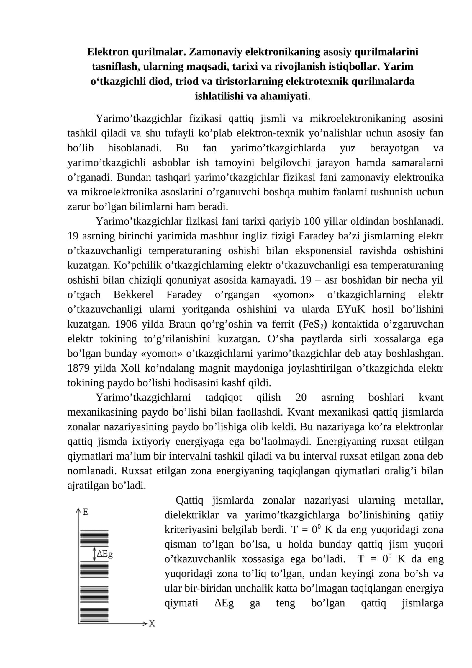 Yarimo’tkazgichlar fizikasi 1