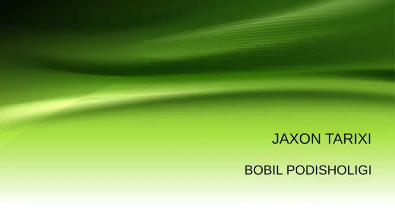 JAXON TARIXI 1