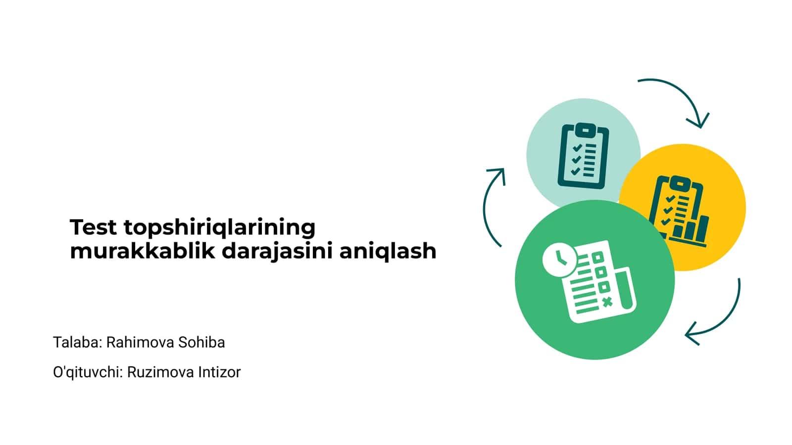 Test topshiriqlarining murakkablik darajasini aniqlash 1