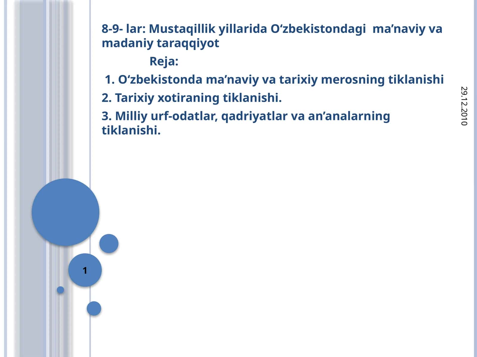 Ma’naviy va madaniy taraqqiyot 1