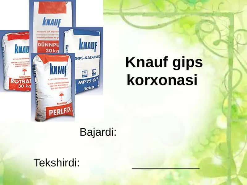 Knauf gips korxonasi 1