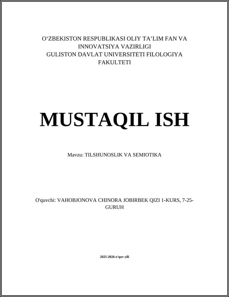 Tilshunoslik va semiotika 1
